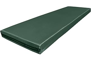 AMANSTYLE LTD 100% Waterproof Garden Bench Cushion 2/3/4 Seater Outdoor Long Bench Seat Pad for Lawn & Garden, Patio, Office, Coffee Shop with Removable Cover (Bottle Green, 3 Seater - 143cm x 52cm x 6cm thick)