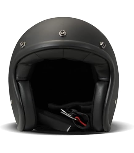 BANDIT Jethelm JETMB maat L mat zwart niet ECE-getest – vintage café-racer en custom-stijl – lichte glasvezelschaal 850 g – uitneembare binnenvoering – snelsluiting – zonnevizier