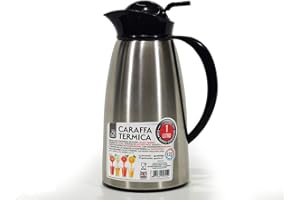 AURORA STORE Brocca Termos isolato sottovuoto, 1 l, a doppia parete, in acciaio inox, caraffa termica isolata con bottone, per tè e caffè 1l