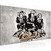 Produktbild Bilder Banksy Street Art Affen Geldsäcke Wandbild Vlies - Leinwand Bild XXL Format Wandbilder Wohnzimmer Wohnung Deko Kunstdrucke Braun 1 Teilig - MADE IN GERMANY - Fertig zum Aufhängen 303412b