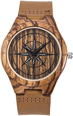 Sentai Wooden Wrist Watches with Natural Cowhide Leather Strap
