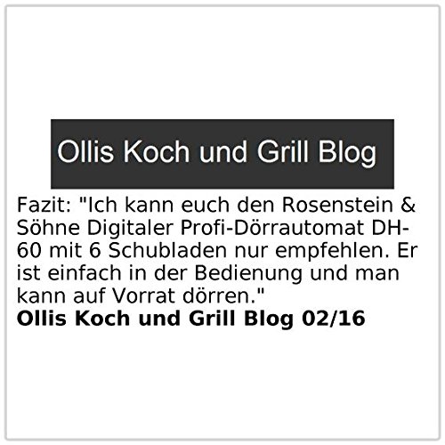 Rosenstein & Söhne Digitaler Profi-Dörrautomat DH-60 mit 6 Schubladen - 7