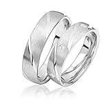 Eheringe Verlobungsringe Trauringe Freundschaftsringe Silber 925 Sterling * inkl. GRATIS Etui und Zirkonia Steine A05S