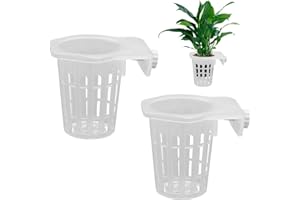 LuckyOpt 2Pcs Aquarium Pflanzenhalter, Hohle Design hängenden Aquarium Pflanzer Tassen mit Haken, Aquarium Pflanzenkörbe für Aquarium Aquarium Hydroponik & Wasserpflanzen (2)