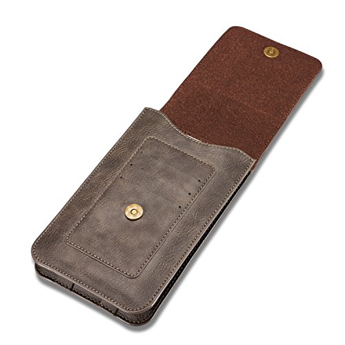 Vandot cassa del sacchetto della clip verticale Telefono custodia,Custodia a sacchetto per smartphone universale portafoglio verticale con attacco cintura moschettone,Full body Cover Skin Shell Per Iphone X/8/8plus/7/7plus/6/6s/6 plus/6s plus/5/5s/5C/5G/SE/Huawei mate 10/P9 lite/p8 lite/p10 lite/P8/P9/P10,Samsung Galaxy S9/S9 Plus/S8 Plus /S8/ /A3/A5/A7/J3/J5/J7 2017/Sony Xperia XZ/XA, HTC 10, LG K10 /K8 2017,porta carte di credito con Clip per cintura e supporto verticale,Grigio