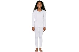 LAPASA Girl's Thermal Underwear Set, Kids Fleece Lined Long Johns Soft Winter Base Layer Top & Bottom (Thermoflux G03)