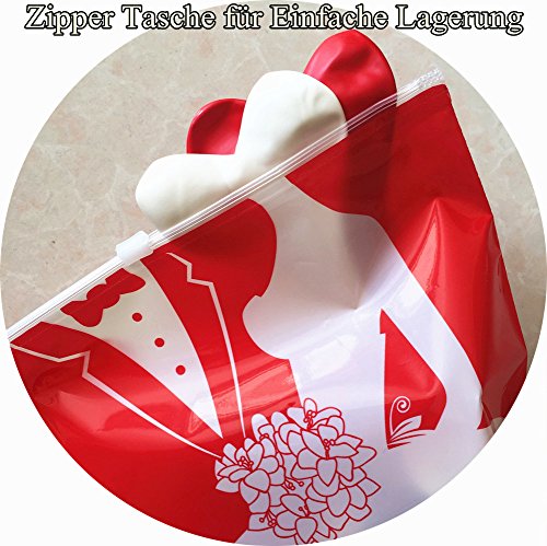 100 Herzluftballons Hochzeit Rosa Rot Weiße Herzform Luftballons Mit Ballpumpe Ballons Hochzeit Valentinstag Komplettset Herz Ballons Party Zubehör Dekorationen - 4