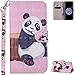 Produktbild FNBK Hülle für Samsung Galaxy S9 Handyhülle Leder, 3D Schutzhülle Tasche Handyhülle Silikon Brieftasche Schale Stand Kartenfächer Magnetverschluss Lederhülle für Samsung Galaxy S9,Bambus Panda