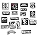Produktbild Comius Patches Zum aufbügeln - 18 Pcs Assorted Stile Schwarz Und Weiß Patch Sticker, Applikationen Zum Aufnähen, Bügel aufnäher, Niedlich DIY Kleidung Patches (White + Black)