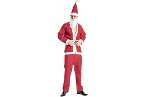 EraSpooky Abito Costume Vestito da Babbo Natale Uomo Rosso Economico con Cappello Adulto