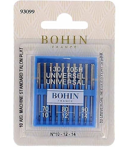 5 Aiguilles à Quilting Anti-colle BOHIN France NM 90-14 - Pour Patchwork épais, Tissus Avec Colle