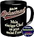 Produktbild 2606 Geburtstag Geschenke-Set RENTE: BIN IM RUHESTAND, MEIN CHEF SIT JETZT MEINE FRAU, Geburtstagsgeschenk Premium Geschenk Tasse Keramik Original RAHMENLOS in Geschenkbox + Button RUHESTAND