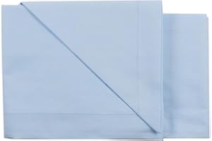 Lisola Lenzuola per Neonato, per Lettino o Culla, 90 x 120 cm, Made in Italy, Tinta Unita, in Puro Cotone, Leggero e Delicato. Modello: Pix, Azzurro