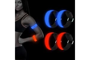 NASHARIA LED Bracciale, 4 Pezzi LED Bande Catarifrangenti, Fascia per Braccio di Sicurezza Alta visibilità per Ciclismo, Jogging, Escursionismo, Corsa Notturna e Altre attività all'aperto