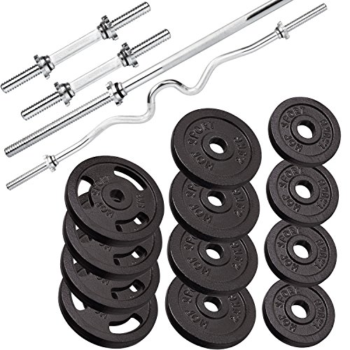 Hop-Sport GUSS Hantelset 59 kg Lang-, Kurz- & Curlhantel