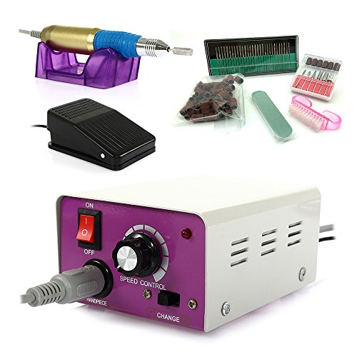 Betterhill Nagelfräser Profi Maniküre und Pediküre Set Fräser für Gelnägel Nagelset Elektrisch 36 Bits + 56 Schleifhülsen EU Stecker