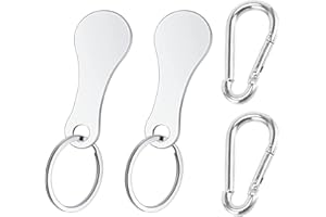 COOLON 2 sztuki rozwiązań do wózka na zakupy ze stali nierdzewnej, zdejmowany żeton do wózka na zakupy jako breloczek do kluczy, żeton na zakupy z 2 karabińczykami do wózka na zakupy