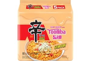 WANAHONG NS Korean Ramyun Toomba Spicy & Creamy Stir Fry Noodles, Pack of 5, Product of Korea