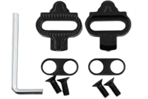 Airfish Cleats for SPD, Cleats for Cycling Shoes, Black 2PCS Self-Locking Cycling Cleat, Pedals Bike Cleats Robust for Spinning, Indoor Cycling and Mountain Biking, Compatible with Shimano SPD Cleats