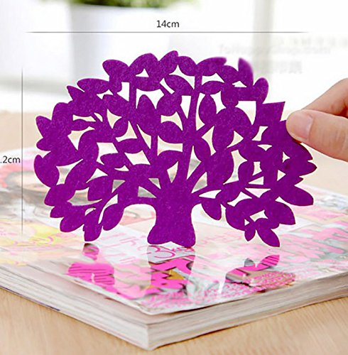 Qingsun Kreativ Untersetzer Glasuntersetzer Baumform für Bar Küche Schwarz (5 Stück) - 5