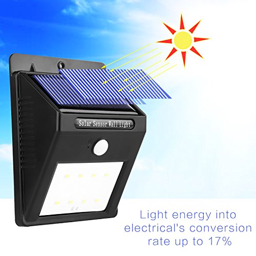 Miserwe Solar LED Lampen 2 Stück Solarbewegung Licht 8 LED angetriebenes Bewegung Solarlicht Outdoor Wasserdicht drahtloses angetriebenes Bewegung Solarlicht für Gärten - 4