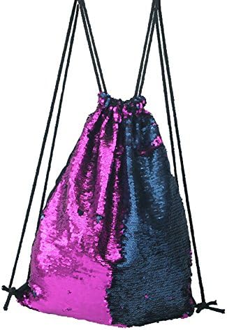 JianFneg Women Girls Bag Sequins Travel Pouch Bag Glitter Outdoor Drawstring Backpack