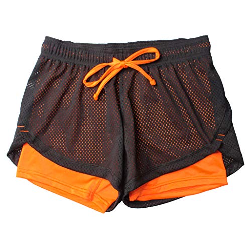 Preisvergleich Produktbild DEELIN Damen Kurze Sport Hose Running Gym Workout Shorts 2 in 1