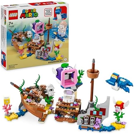 LEGO Super Mario Pack di Espansione Il Veliero Sommerso di Dorrie, Giochi per Bambini da 7 Anni con Barca Giocattolo da Collezione e 4 Personaggi, Regalo per Gamer da Abbinare a Uno Starter Pack 71432