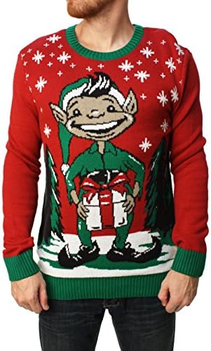Ugly Christmas Sweater Men's Elf Dick In A Box Pullover Sweater