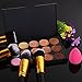Chinatera 15 Colours Face Makeup Concealer Contour Camouflage Palette+4Pcs Cosmetic Blusher Foundation Powder Kabuki Brushes + Pink Sponge Puff
