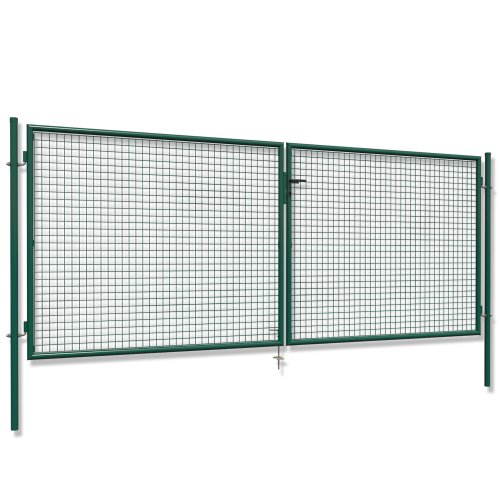 Doppelflügeltor + Pfosten Gartentor 400x160cm Einfahrtstor Hoftor Tor