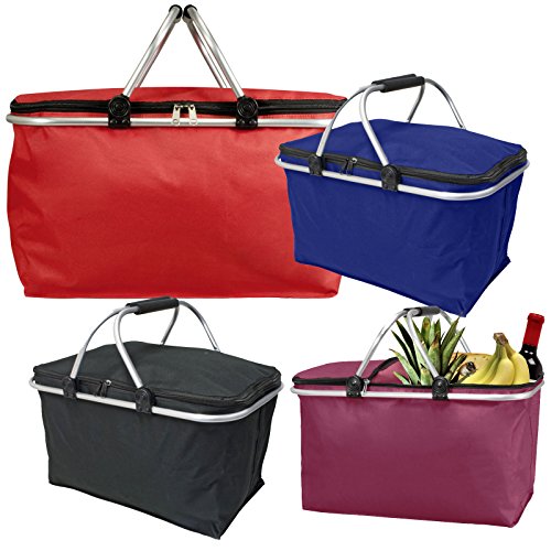 Einkaufskorb faltbar von JEMIDI Korb Einkaufstasche Faltkorb Falt Körbe Shopper Picknickkorb Schwarz - 3