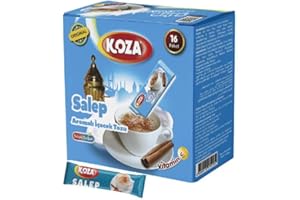 KOZA Instant Salep Getränkepulver Stick einzeln Verpackt 16er Pack | Pulver für Heiß oder Kalt Getränk | Türkische Trinkschokolade | Milchgetränk | Cay | Milchpulver | Sahlep