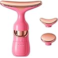 AKRIZA 3-in-1 Electric Facial and Neck Massager - Anti-Wrinkle & Anti-Aging Device with Vibration Massage Modes - Face Slimming, Sculpting, Uplifting, Skin Firming, Tightening, and Smoothing Tool for Glowing Skin - Green (Pink)