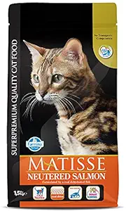 FARMINA Matisse Dry Cat Food, Neutered Adult, 1.5-kg, Salmon