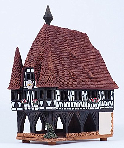 Handmade ceramic aroma candle house by Midene Art Studio, Town Hall in Michelstadt, Germany (Medium)