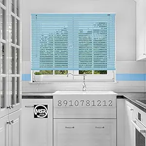 MSR 116 Venetian Blinds/Curtains and Shades for Home Furnishing(Balcony,Kitchen,Bedroom,Bathroom etc) Sheen Blue (3 ft(W) 3 ft(H))