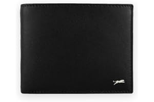 JAGUAR Portafoglio Uomo Pelle Vera Dotato di Scomparti Carte con Protezione RFID, Portamonete Banconote e Documenti, Idea Regalo Uomo dal Design Classico e Raffinato, Leggero (soli 75gr) Nero
