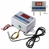 Talla: 60 x 45 x 30mm ILS- XH-W3001 220V 10A Controlador de Temperatura de LED de Pantalla Digital LED Con Sonda del Interruptor de Control del Termostato