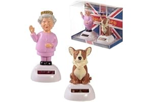 Puckator Solar Pal Queen and Corgi Dog Dancing Figures
