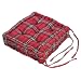 Produktbild Homescapes extrahohes Sitzkissen orthopädisch mit Bändern Sitzerhöhung Aufstehhilfe ca. 40 x 40 x 10 cm, Bezug aus Baumwolle, 100% Polyester Füllung, Schottenmuster Edward Tartan rot grün kariert