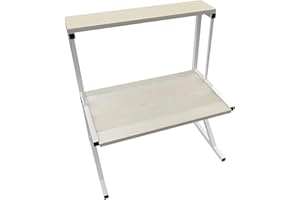 ‎HOMEWELL Homewell Mikrowellen Regal 2,5-stufiges, Mikrowellenständer E-Form Stabil und Licht, Küchenregal Organizer für Platzsparende Möbel (Weiß, 54 x 34,5 x 65 cm)