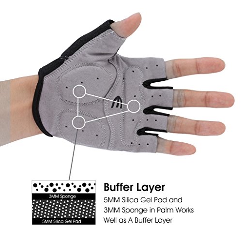 Enkeeo Fahrradhandschuhe Fitness-Handschuhe Reithandschuhe Radsporthandschuhe Trainingshandschuhe mit Adjustable Handgelenkstütze für Road Race, Mountainbike, Radsport, Reiten, Wandern, Bergsteigen, Camping und mehr Sports im Freien, Idea für Damen Herren Frauen Männer - 2