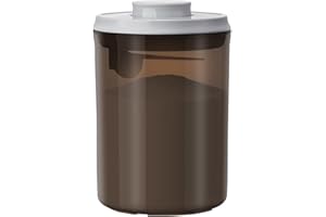 PLINRAX 1000ML Baby Milk Powder Dispenser, One Touch Milk Powder Storage Container, Milk Powder Container with Airtight Lid and Spoon for Formula, Coffee, Cereal, Flour (Brown)