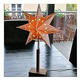 Maße: ca. 34 x 55 cm Edler Weihnachtsstern Papierstern Papierleuchte mit Holz-Ständer