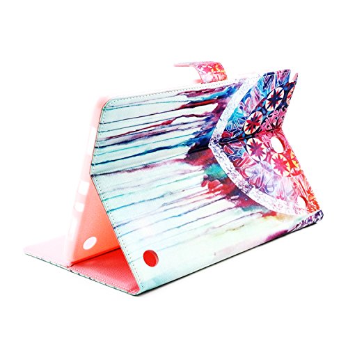Galaxy Tab A 9.7 SM-T550 Hülle, Deenor Cute Colorful Design Flip Tasche PU Leder Abdeckung Stand Schutzhülle für Samsung Galaxy Tab A 9.7 SM-T550. (Painted Campanula) - 5