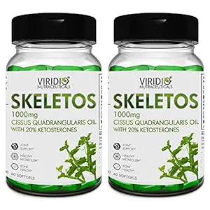 Viridio Skeletos-Advance Joint Care With 1000 Mg Cissus Quadrangularis (Hadjod)-Pack of 2 | 120 Softgel Capsules