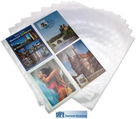 Safe No. 5471-25 Photo Pocket Sleeves x25 DIN A4 Format 10 x 15 cm Space for up to 200 Pictures with Universal Punched Holes Copy-safe Unplasticised Transparent Ideal for Photos / Old or New Postcards / Banknotes
