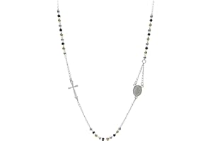 SiLo Bijoux COLLANA ROSARIO DONNA UOMO ACCIAIO INOX 316L ARGENTATO DORATO NERO ANALLERGICO - CONFEZIONE REGALO