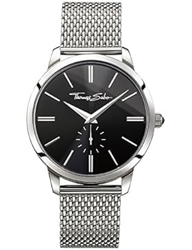 Thomas Sabo Herren-Armbanduhr ETERNAL Mesh Black Analog Quarz Edelstahl WA0152-201-203-42 mm